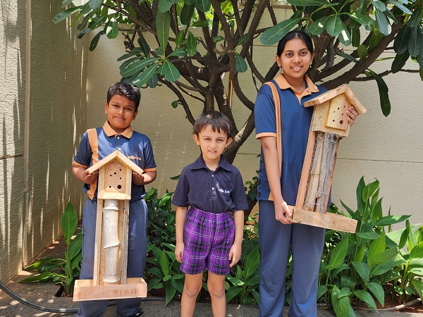 Bee-lieve it! Students of EKYA School introduced to the new Bee Hotel Initiative  to promote sustainability