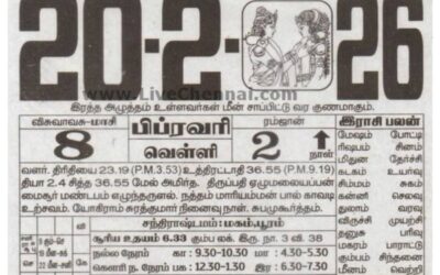 Auspicious (Nalla Neram) time today (Feb 20th)