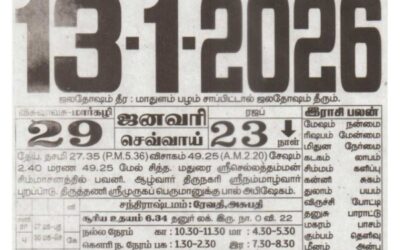 Auspicious (Nalla Neram) time today (Jan 13th)