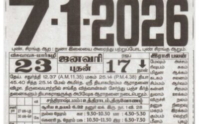 Auspicious (Nalla Neram) time today (Jan 07 th)