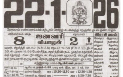 Auspicious (Nalla Neram) time today (Jan 22nd)