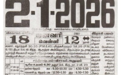 Auspicious (Nalla Neram) time today (Jan 02nd)