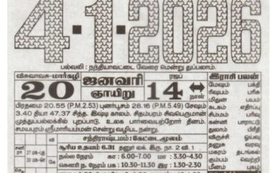 Auspicious (Nalla Neram) time today (Jan 04th)