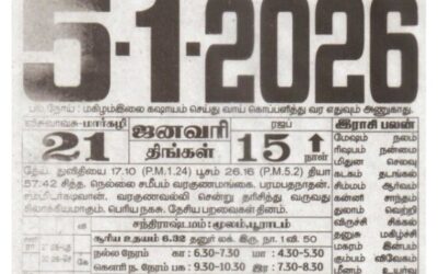Auspicious (Nalla Neram) time today (Jan 05th)