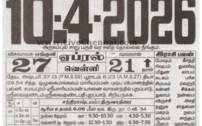Auspicious (Nalla Neram) time today (April 10th)