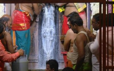திருவண்ணாமலை அண்ணாமலையார் கோவிலில் லிங்கோத்பவருக்கு அபிஷேகம்!